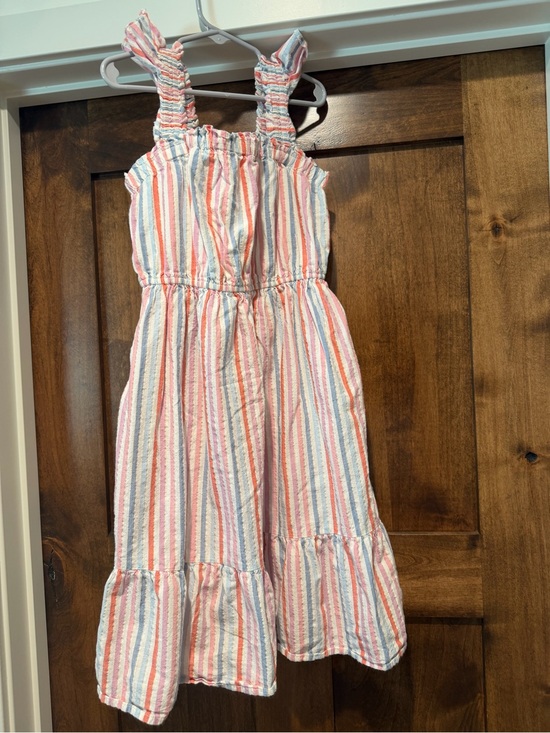 Cat & Jack Other - Striped Ruffled Strap Sundress in Pastel Multi Girls 6/7